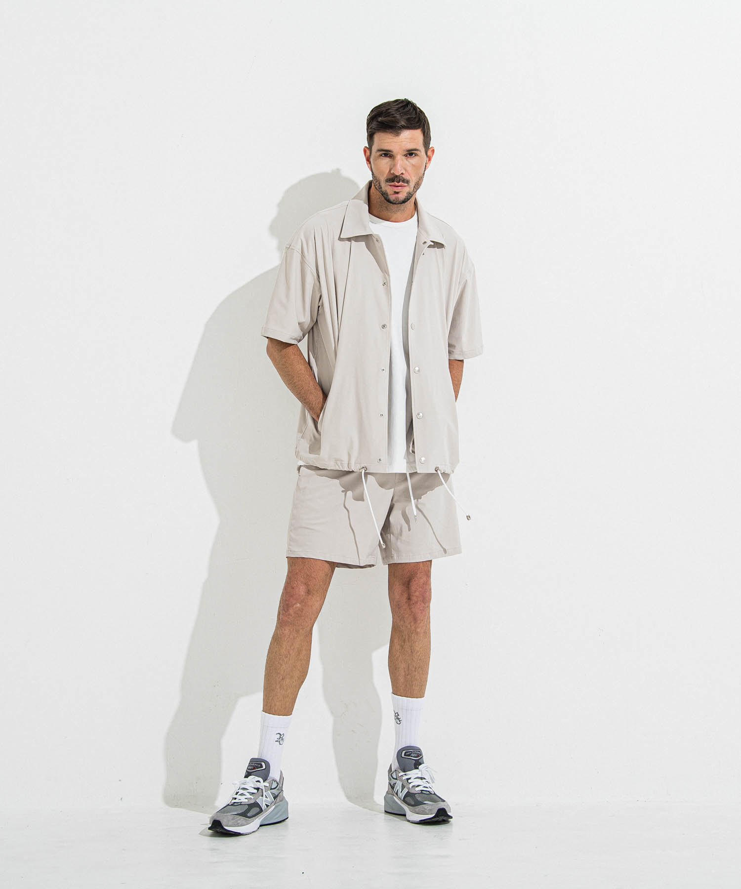 NYLON HALF COACH JACKET