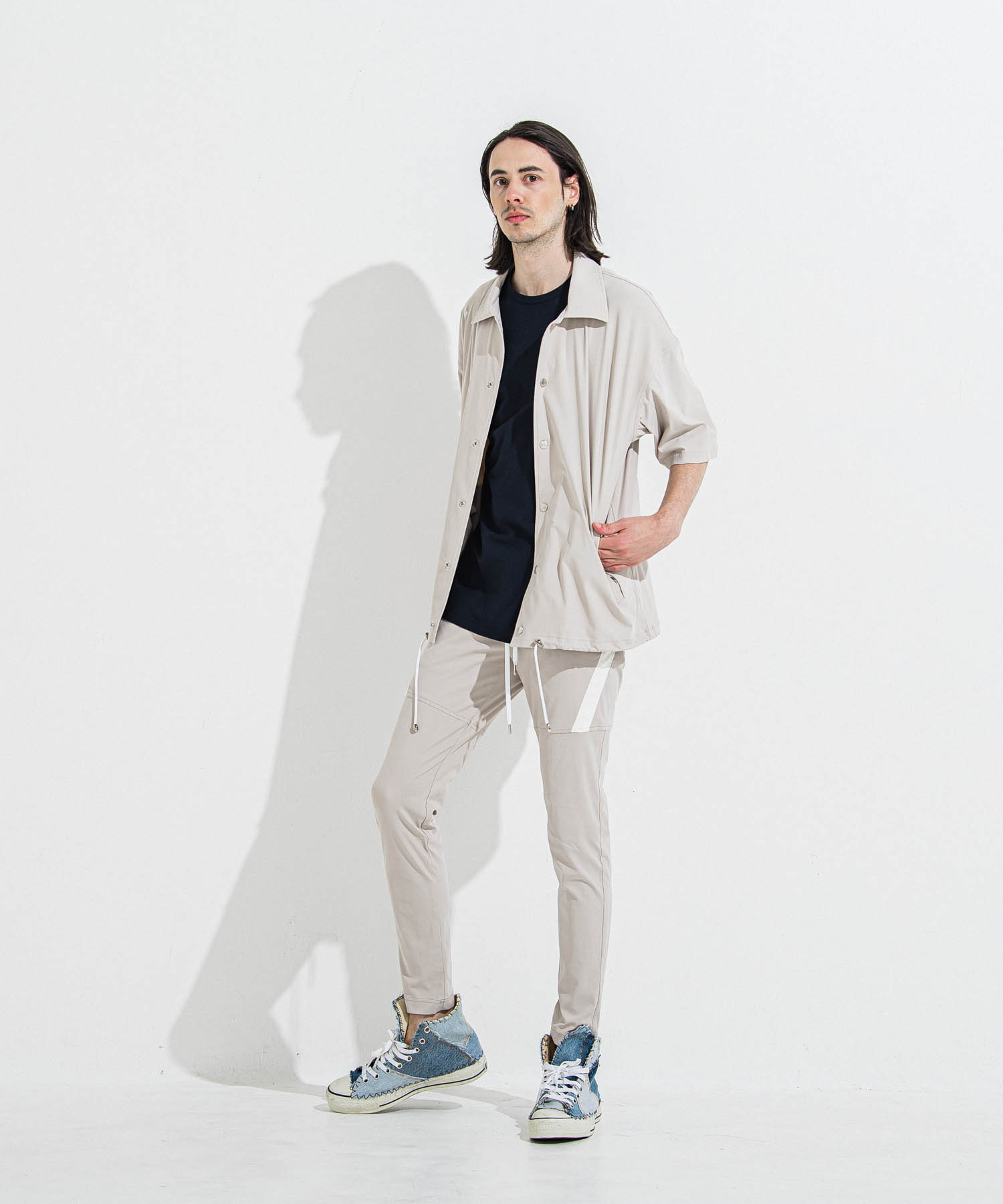 NYLON HALF COACH JACKET