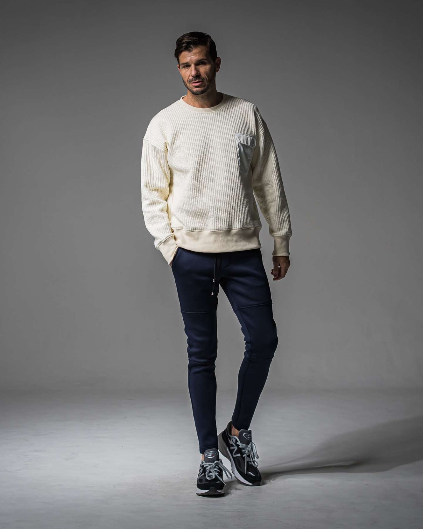 Stripe quilting drop　trainer