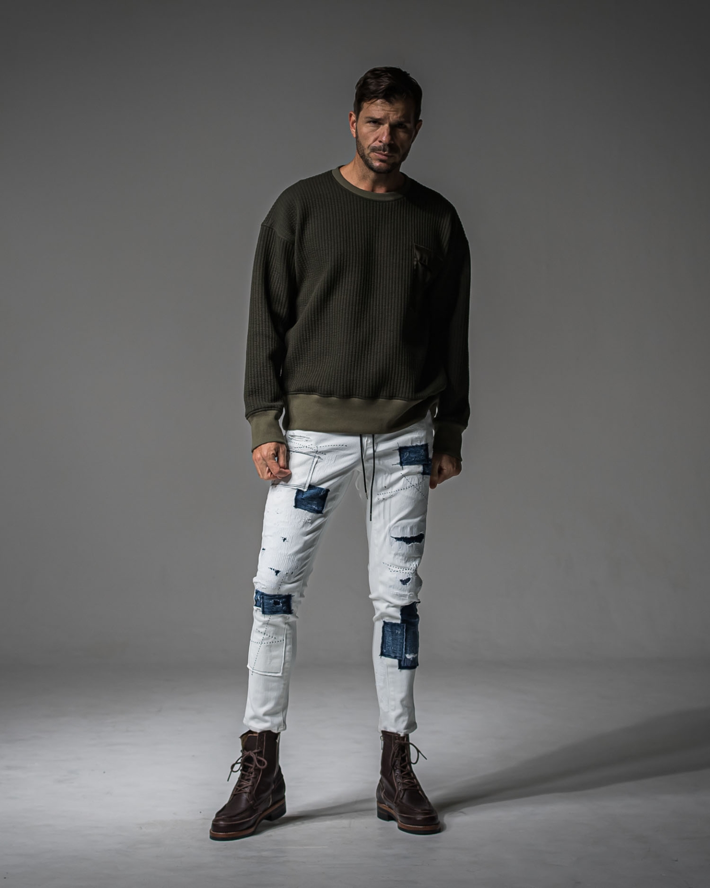 Stripe quilting drop　trainer