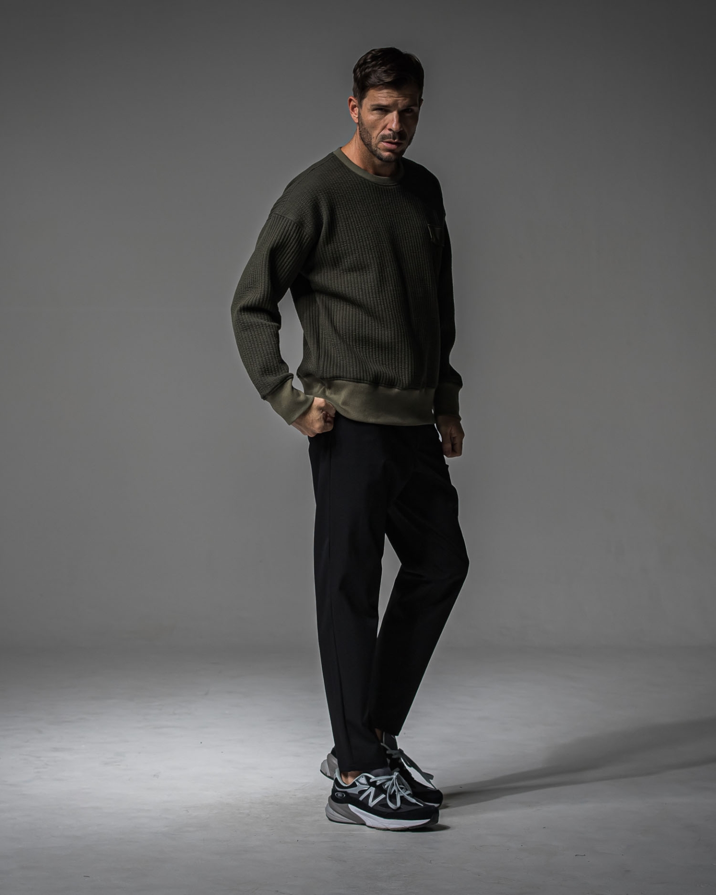 Stripe quilting drop　trainer