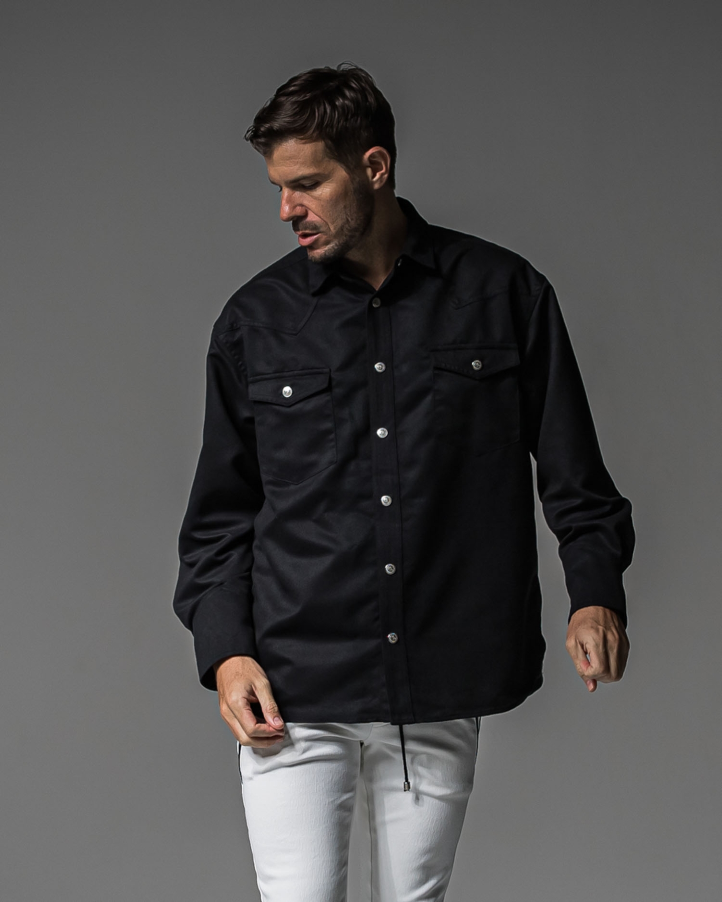 James over  suede　shirt