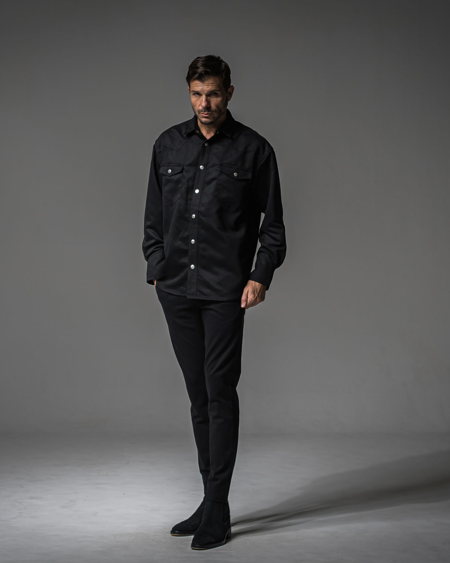 James over  suede　shirt