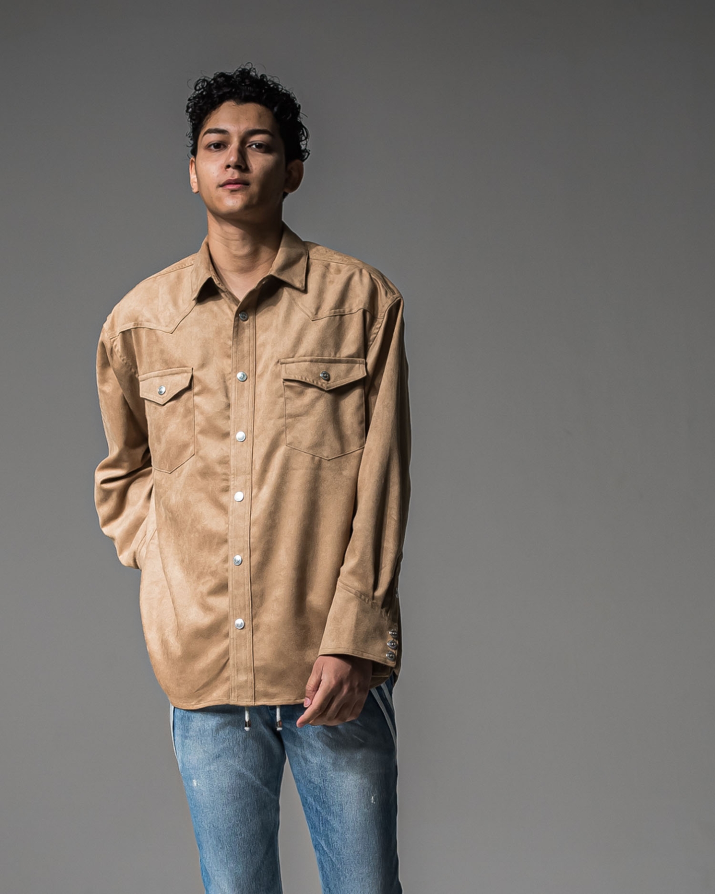 James over  suede　shirt