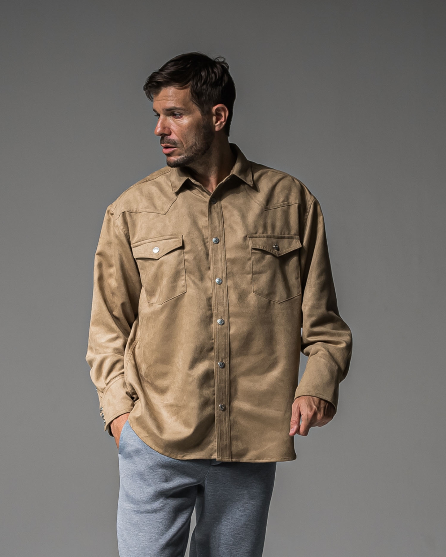 James over  suede　shirt