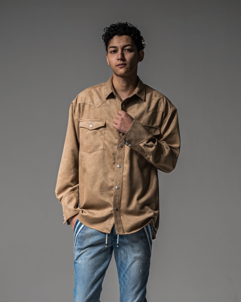 James over  suede　shirt