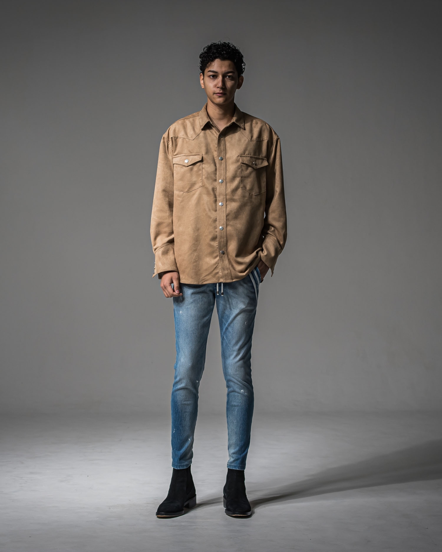 James over  suede　shirt