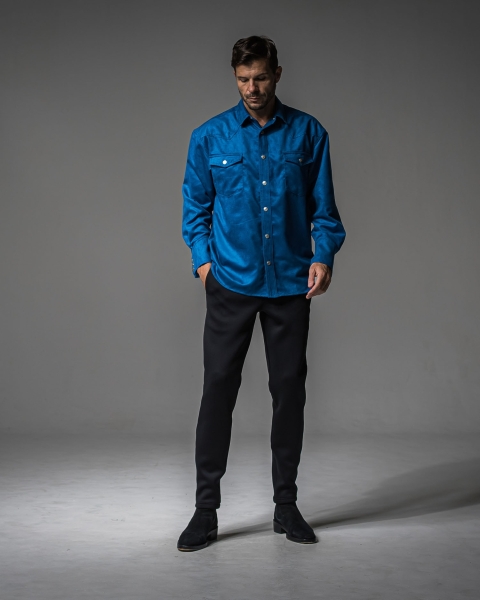 James over  suede　shirt