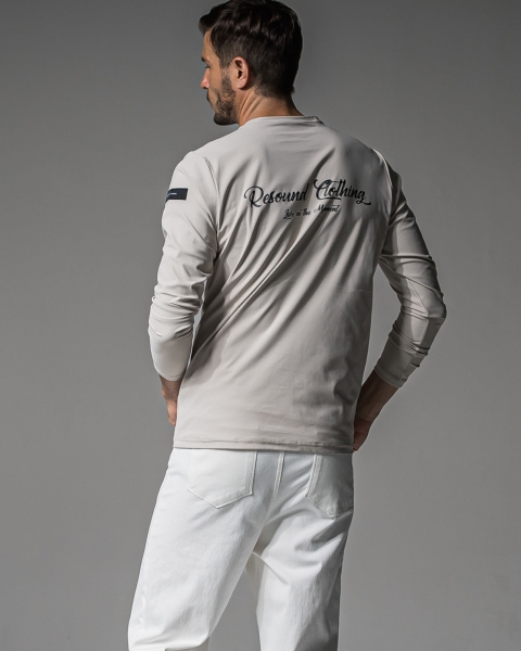 RESOUND CLOTHING ホワイト長袖カットソー RESOUND CLOTHING - BACK ID ROGO LONG SLEEVE / RC25-T-001