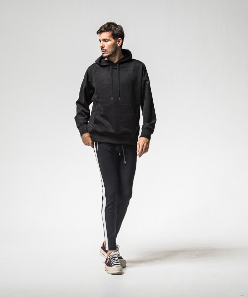  suede loose hoodie