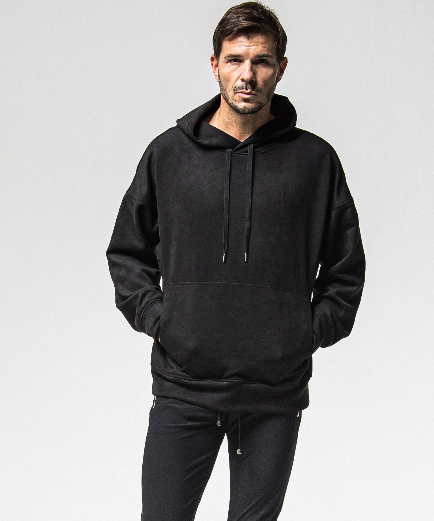  suede loose hoodie