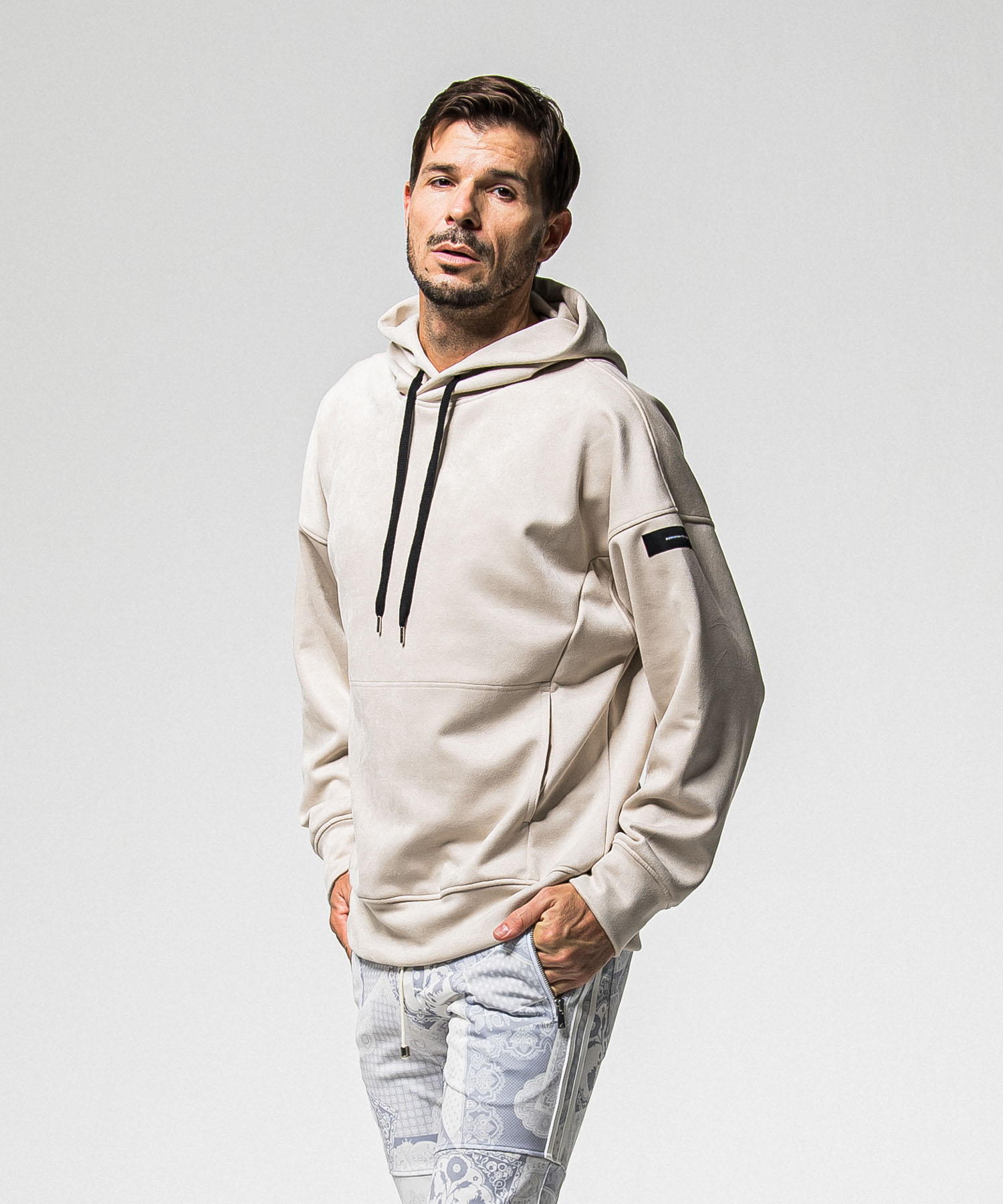 suede loose hoodie