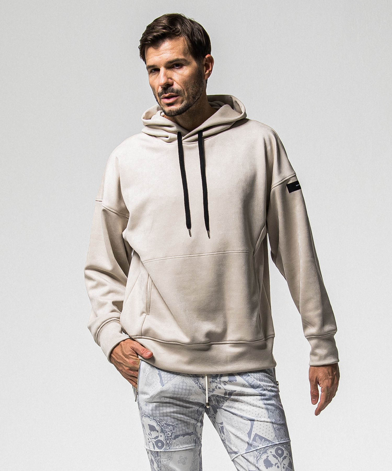  suede loose hoodie
