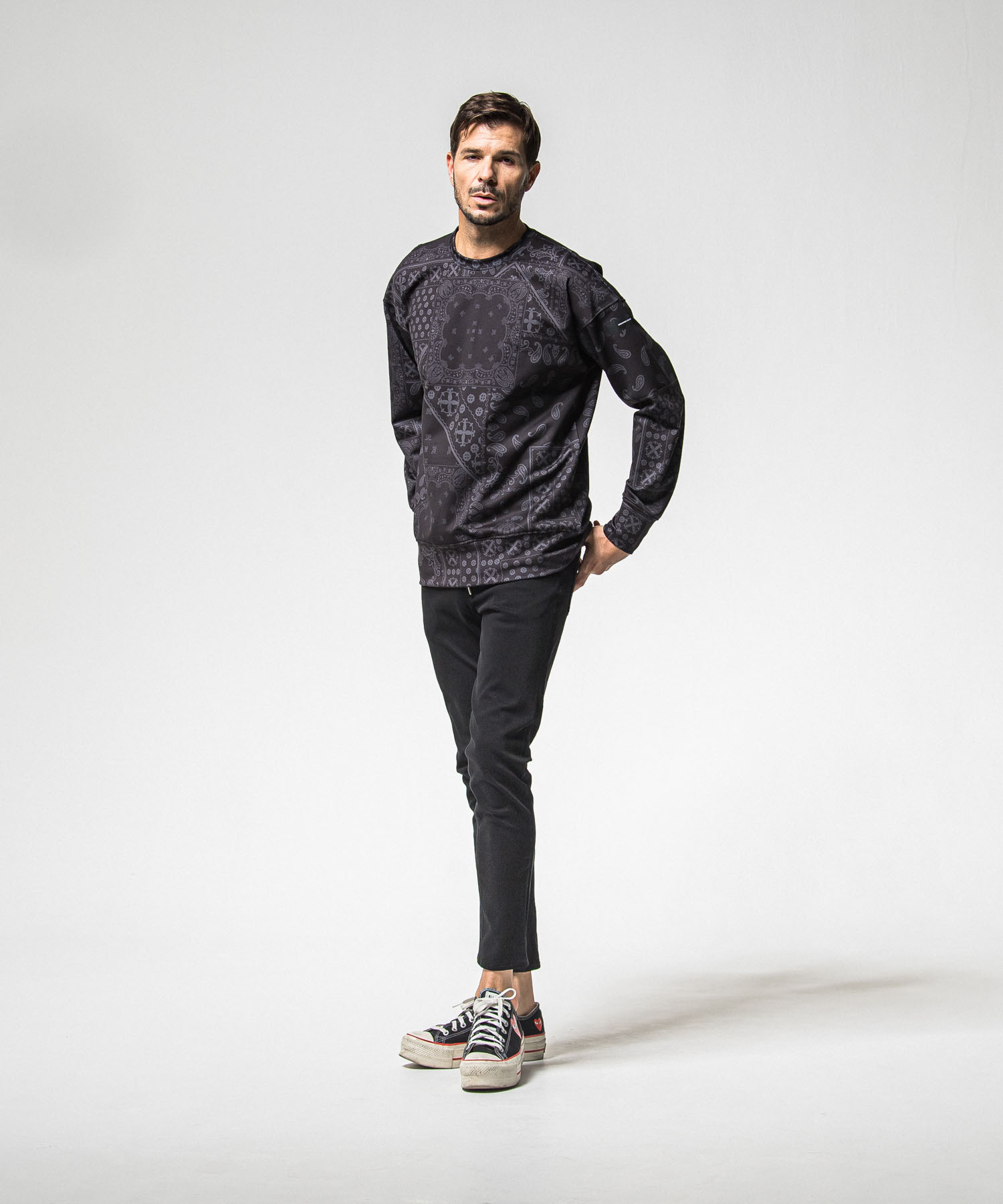 paisley  back fleece drop　trainer