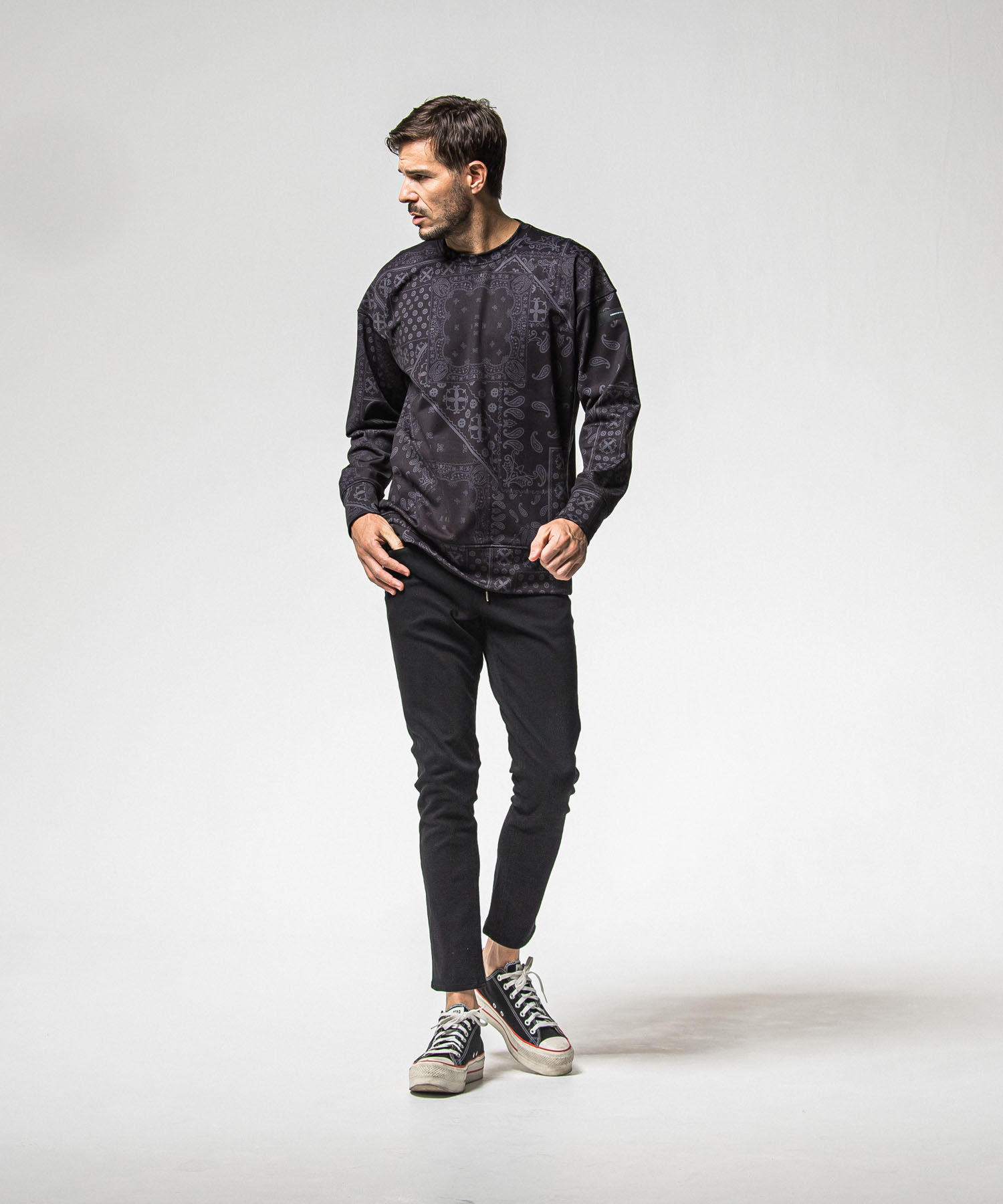 paisley  back fleece drop　trainer