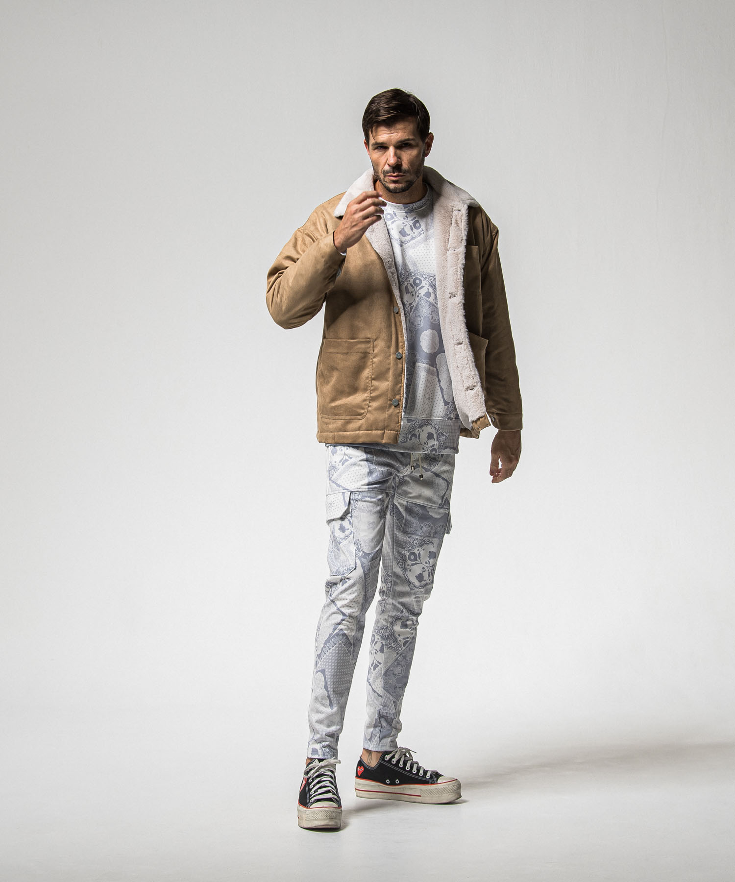 paisley  back fleece drop　trainer