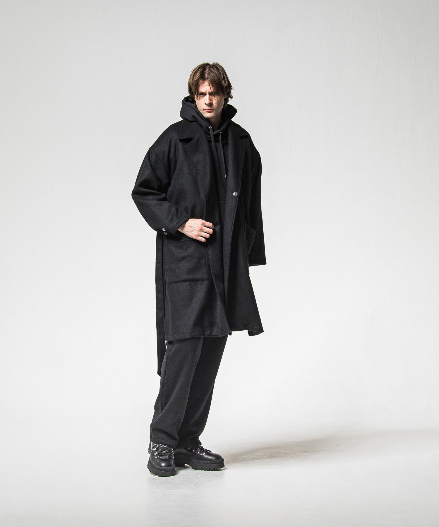   velours fleece　WIDE TUCK PANTS