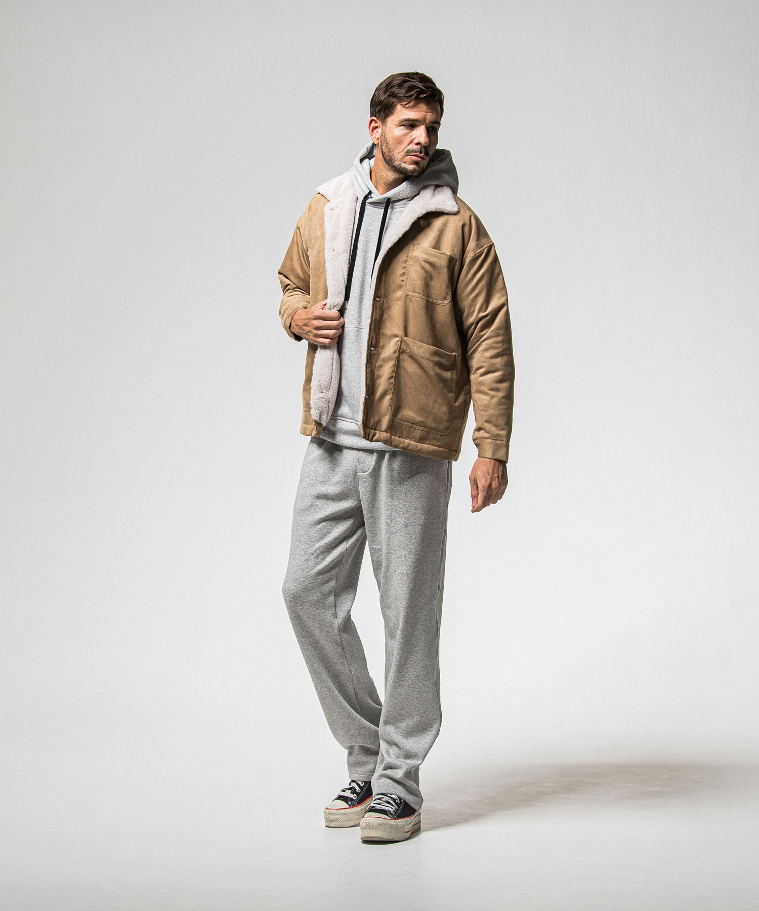   velours fleece　WIDE TUCK PANTS