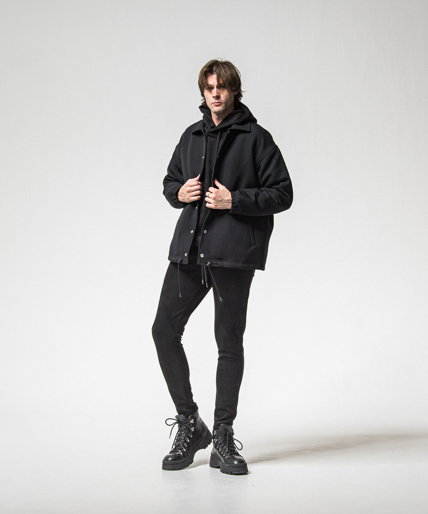 CHRIS　EASY suede TUCK PANTS