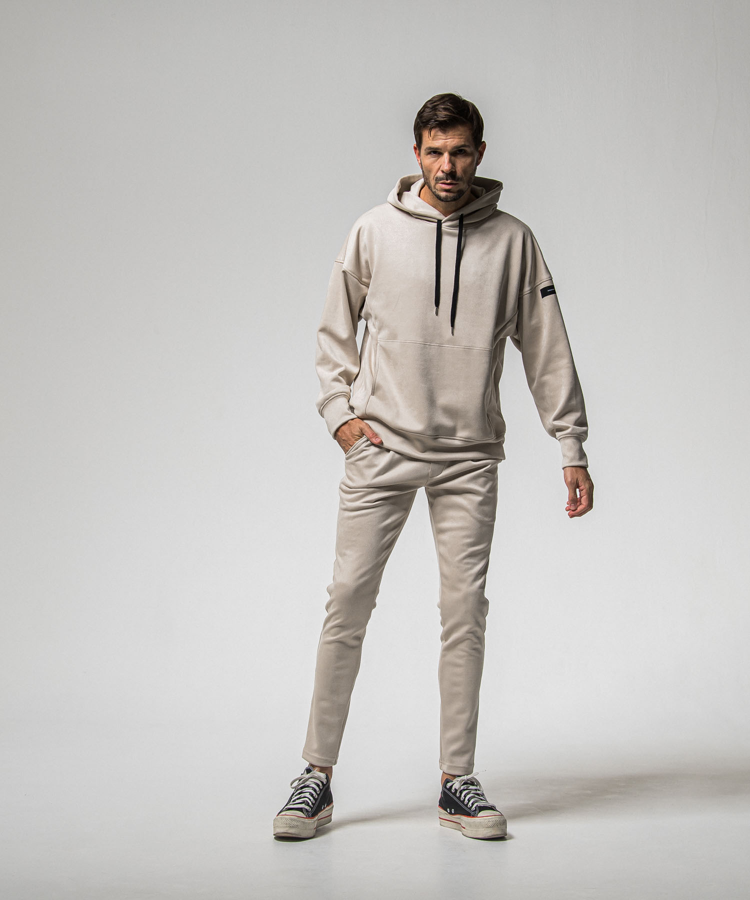 CHRIS　EASY suede TUCK PANTS