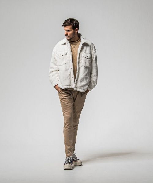 CHRIS　EASY suede TUCK PANTS