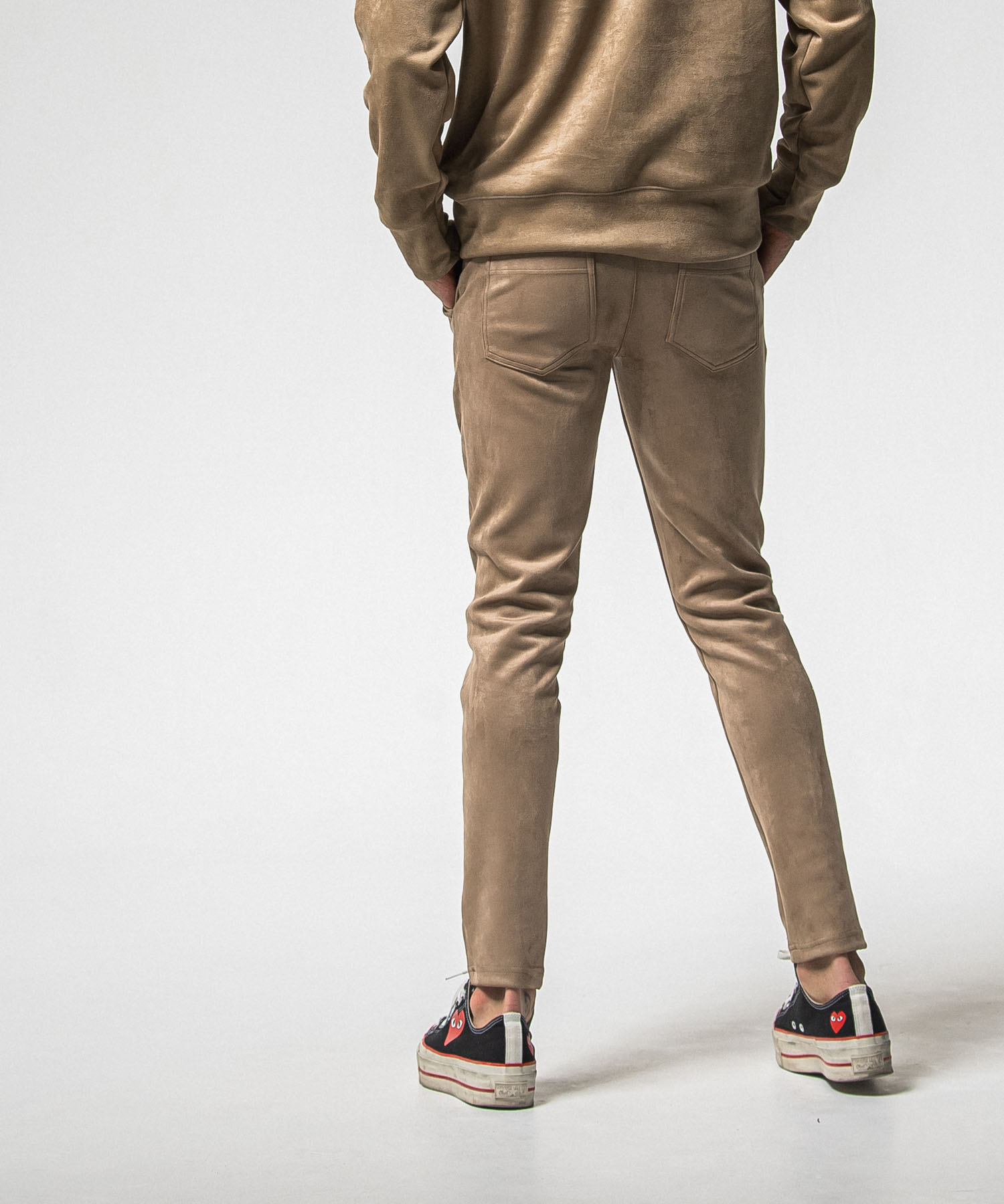 CHRIS　EASY suede TUCK PANTS