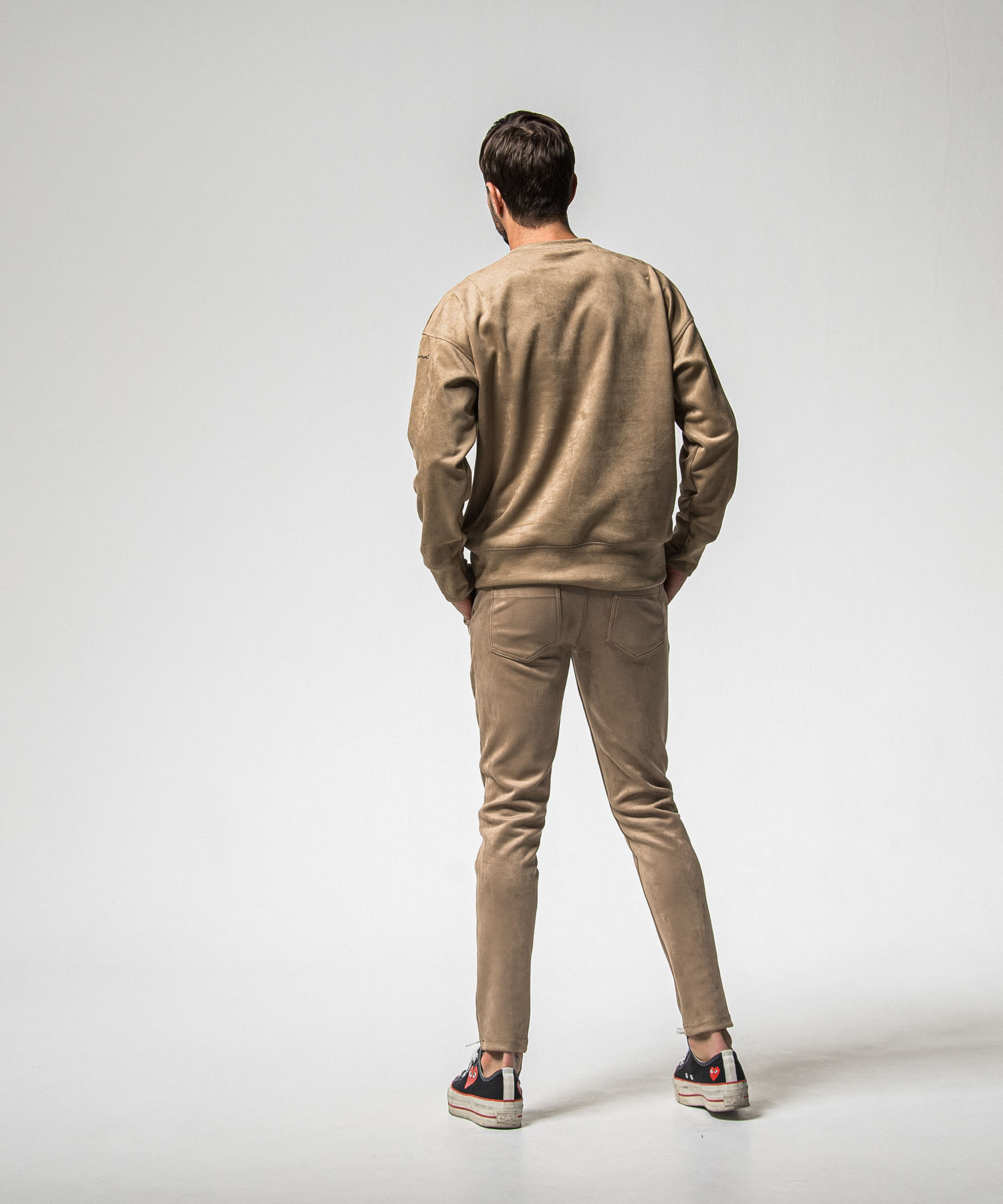 CHRIS　EASY suede TUCK PANTS