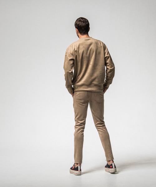 CHRIS　EASY suede TUCK PANTS