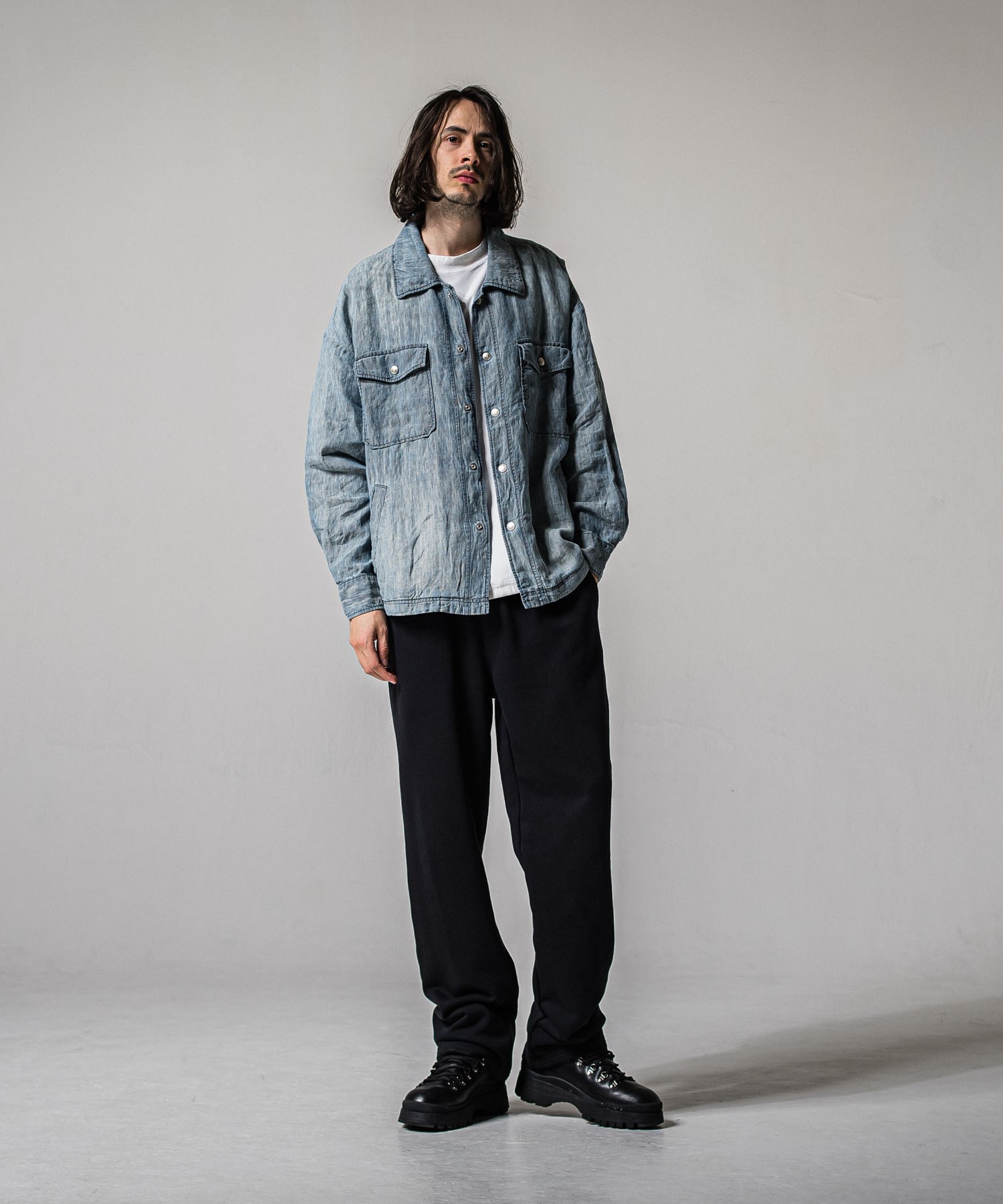 Indigo linen jack shirts