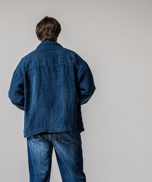 Indigo linen jack shirts