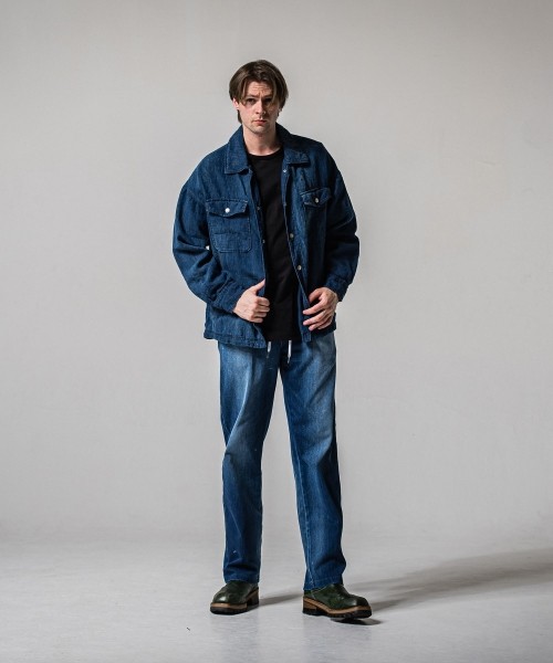 Indigo linen jack shirts