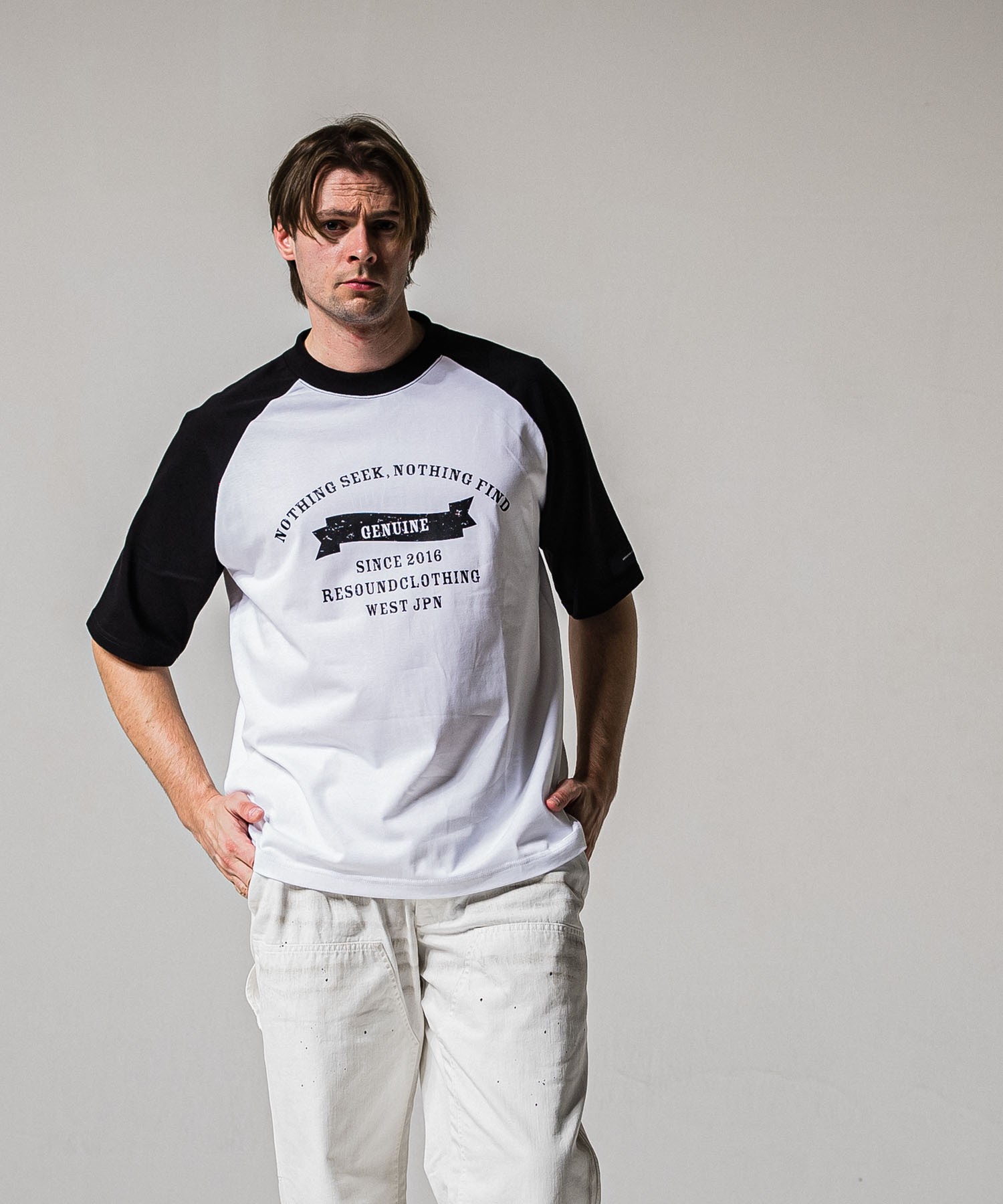 college　raglan　OVER　 TEE