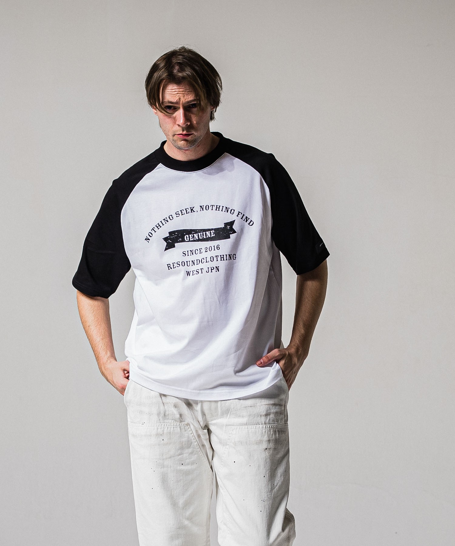 college　raglan　OVER　 TEE