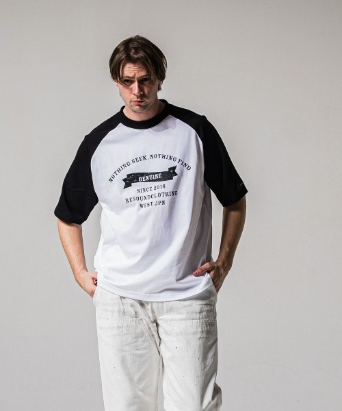 college　raglan　OVER　 TEE
