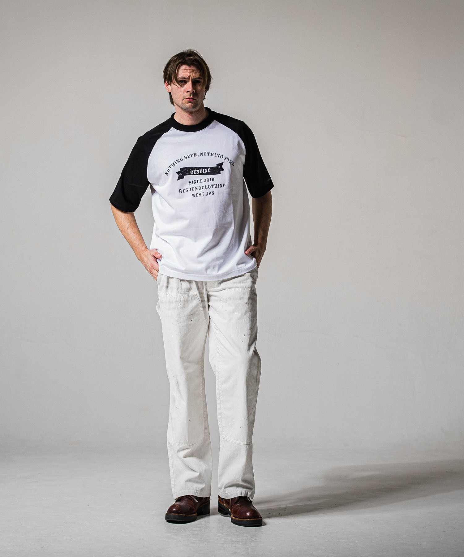 college　raglan　OVER　 TEE