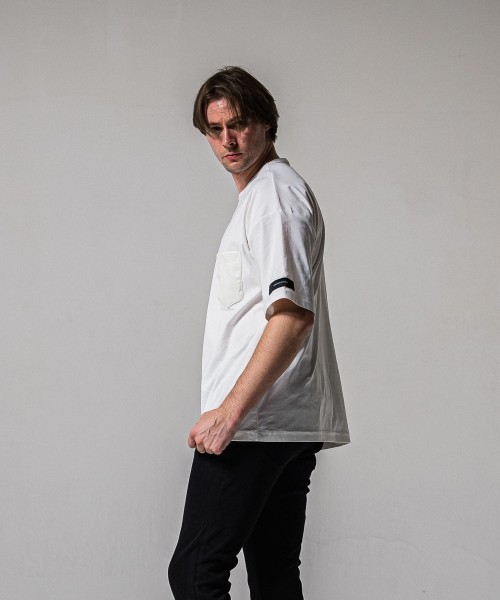 leather pocket overnylon T