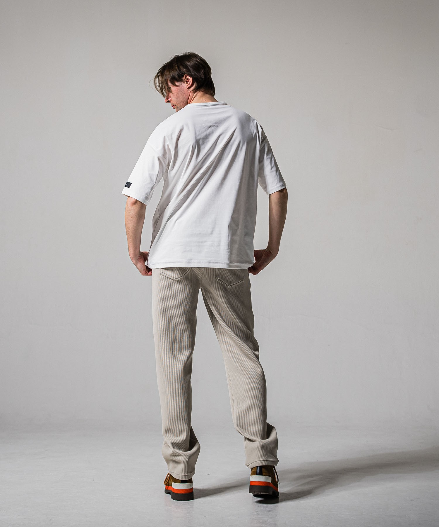 leather pocket overnylon T