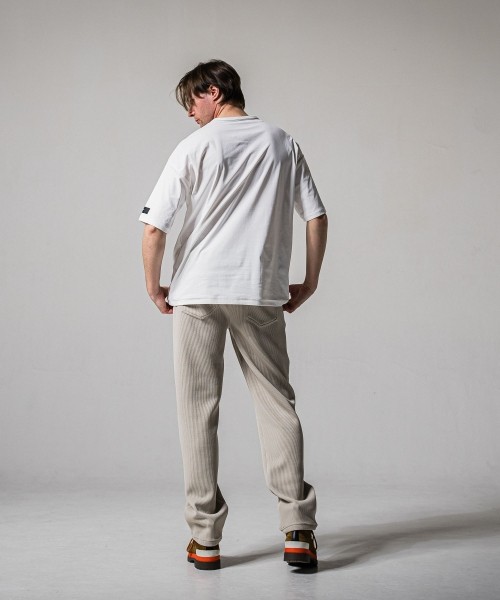 leather pocket overnylon T