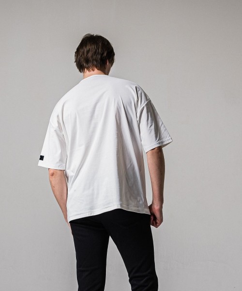 leather pocket overnylon T