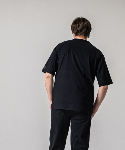 leather pocket overnylon T