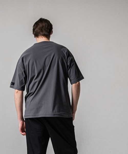 leather pocket overnylon T