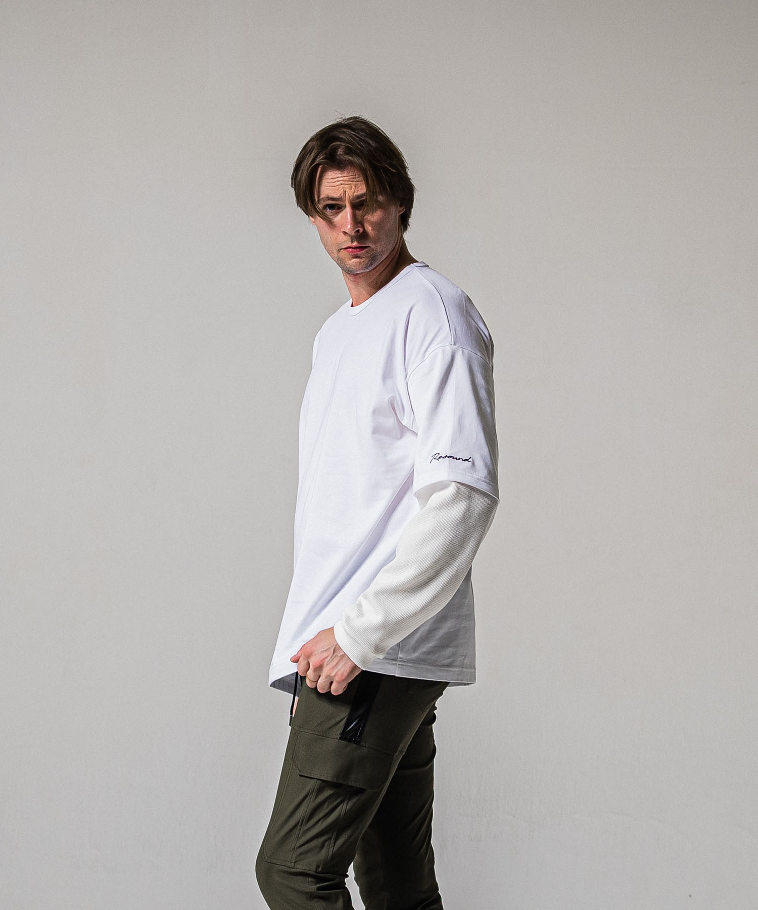 fake layered waffle　longsleave