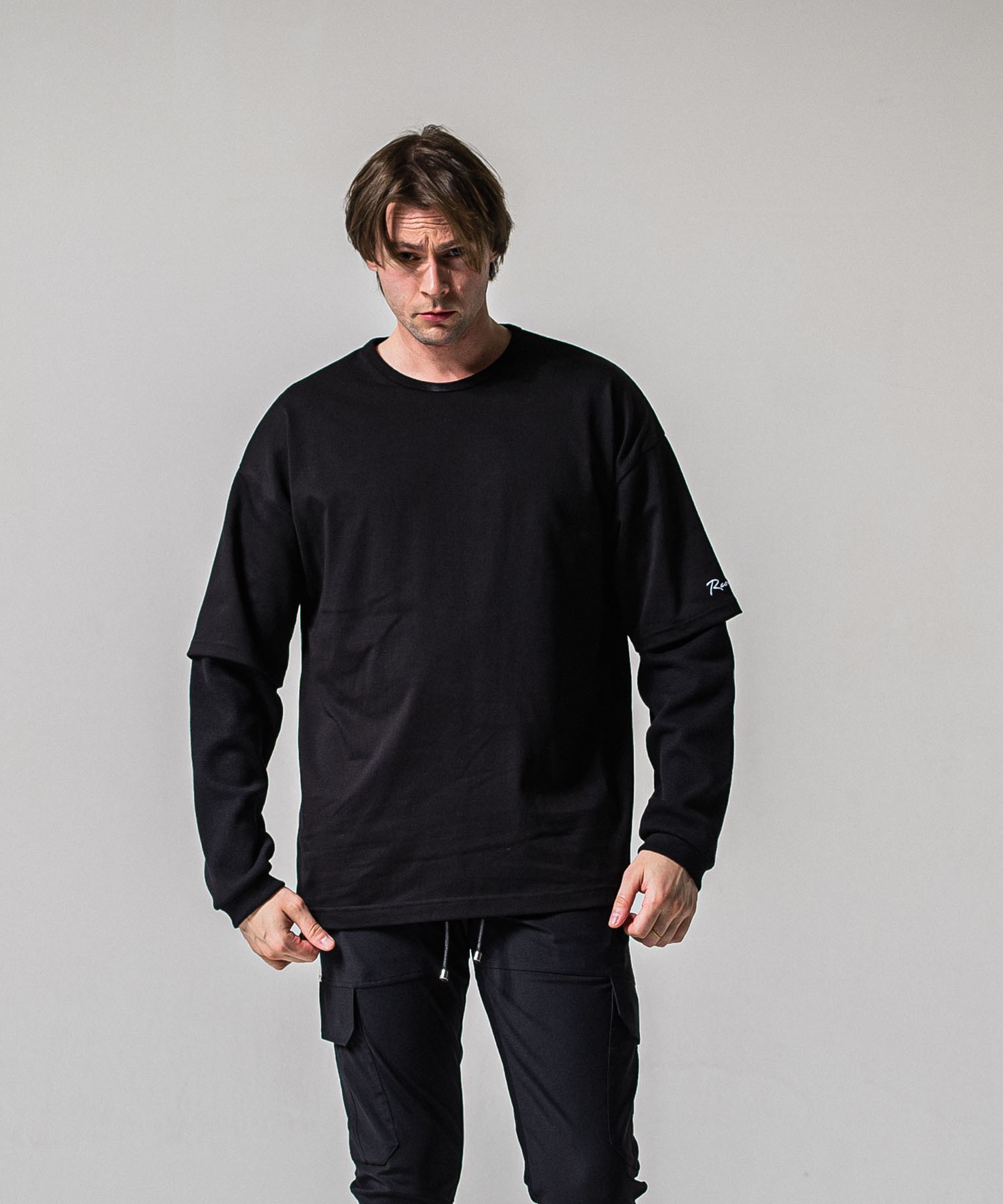 fake layered waffle　longsleave