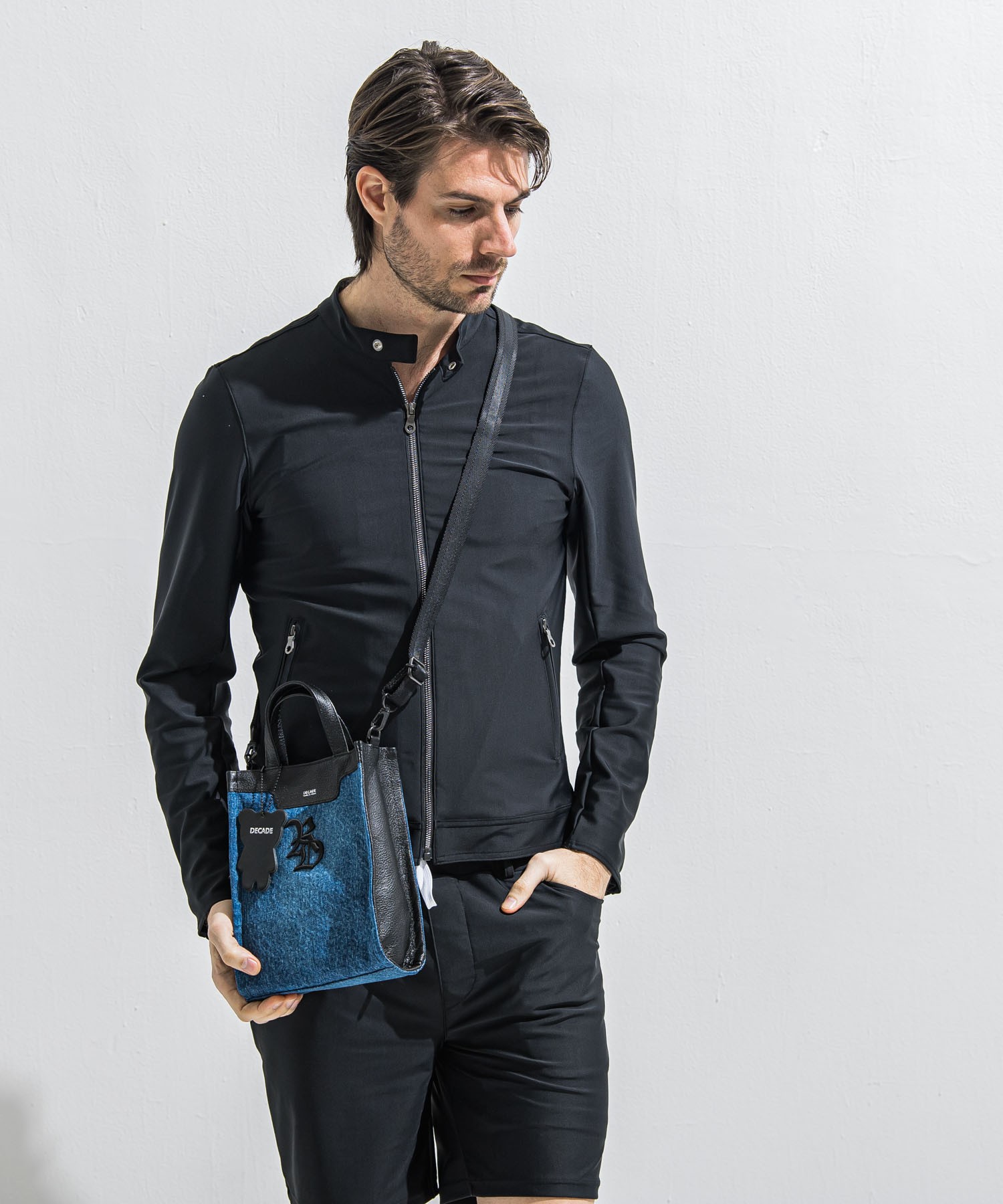 denim　mini tote bag