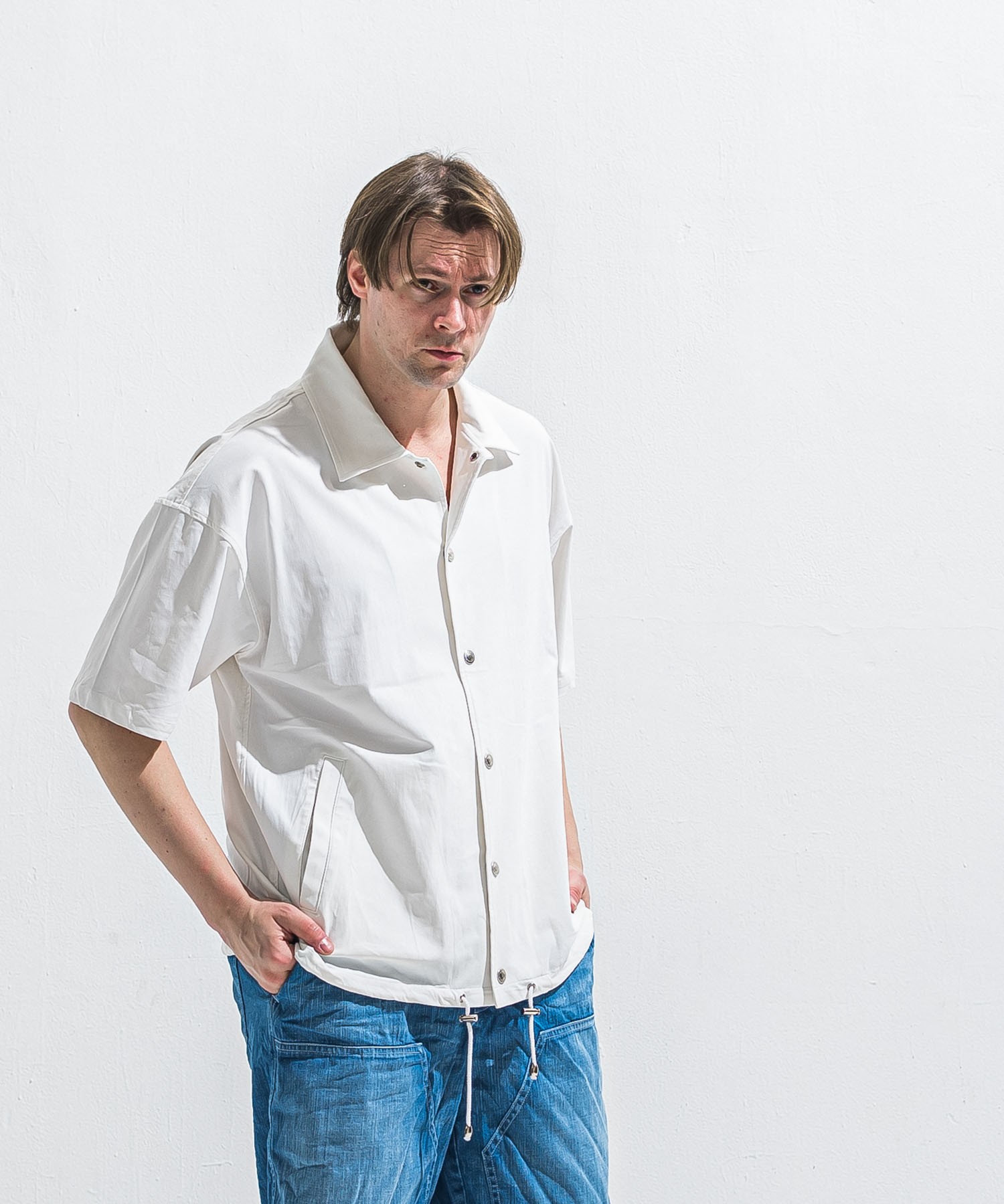 NYLON HALF COACH JACKET