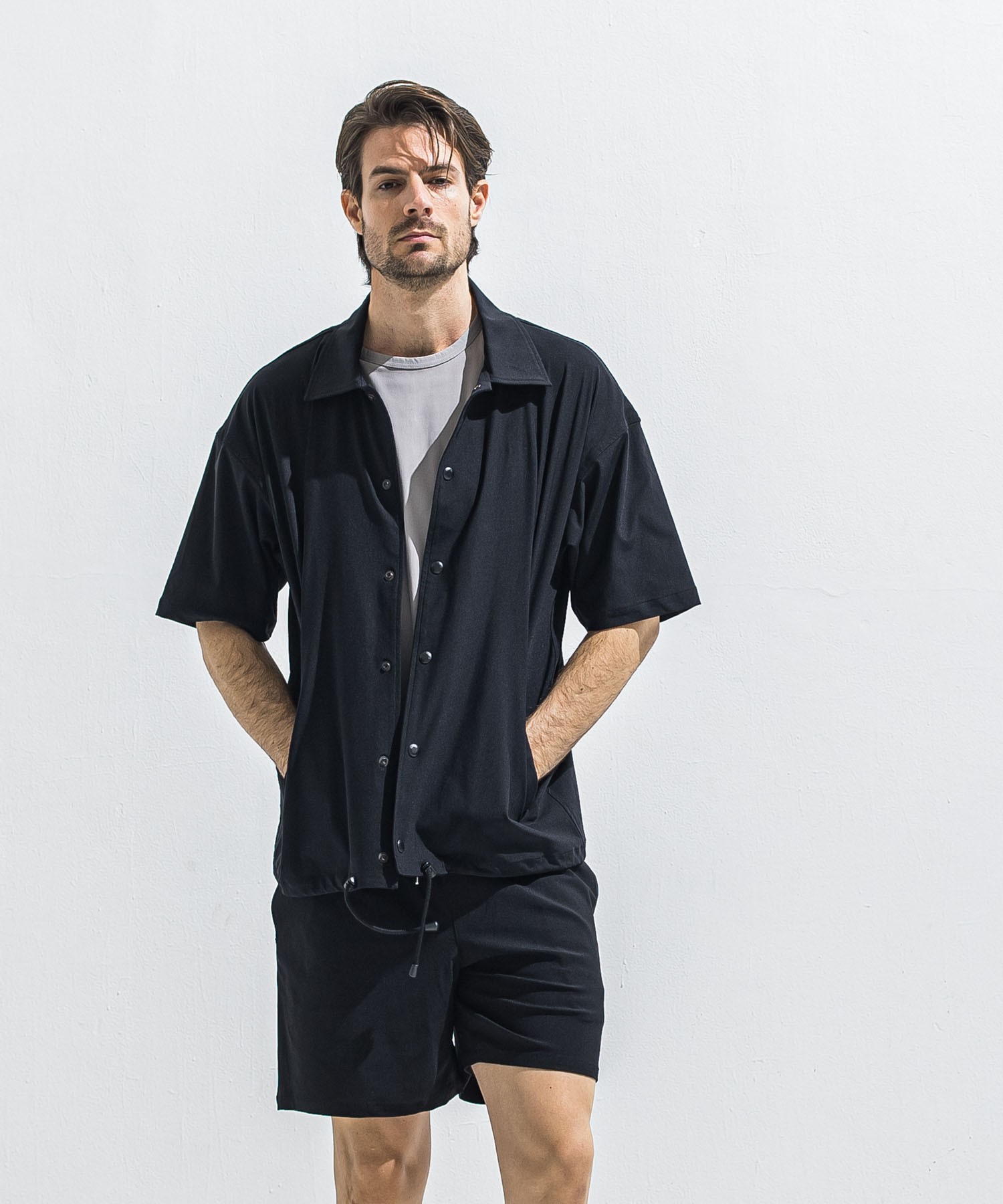 NYLON HALF COACH JACKET