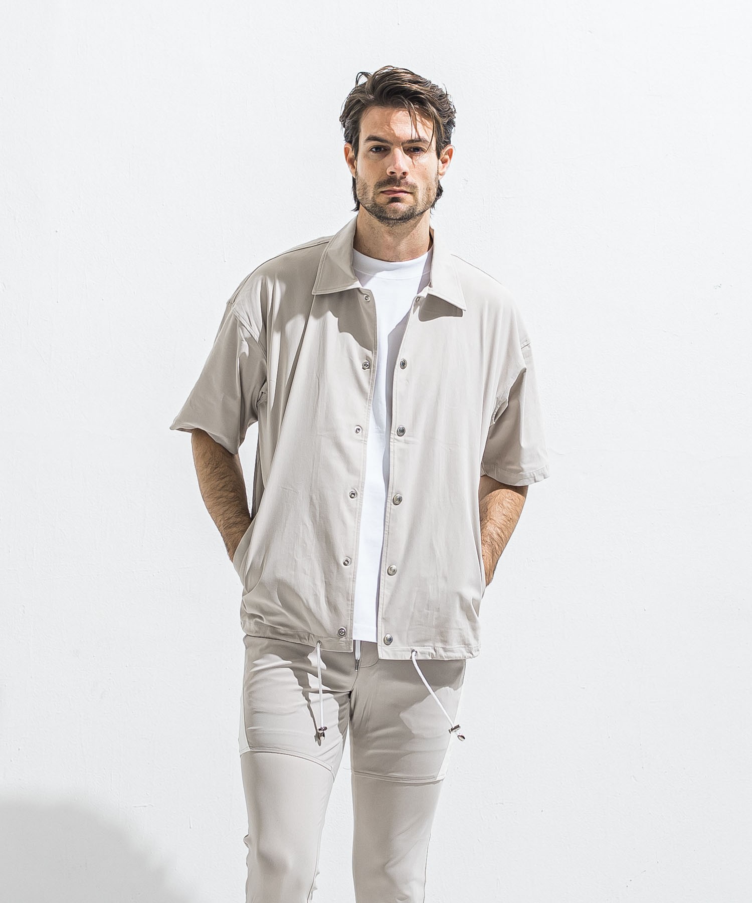 NYLON HALF COACH JACKET