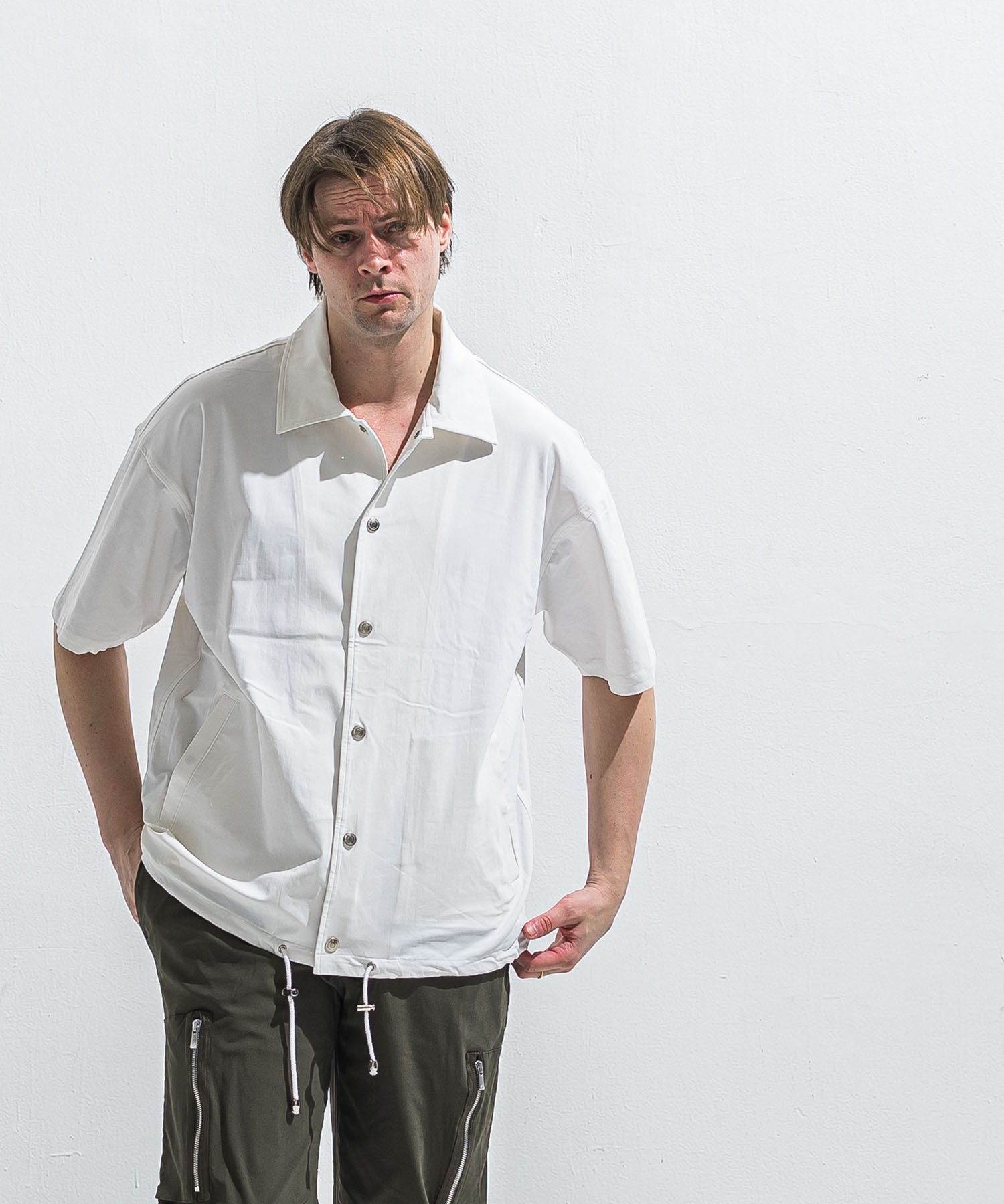 NYLON HALF COACH JACKET