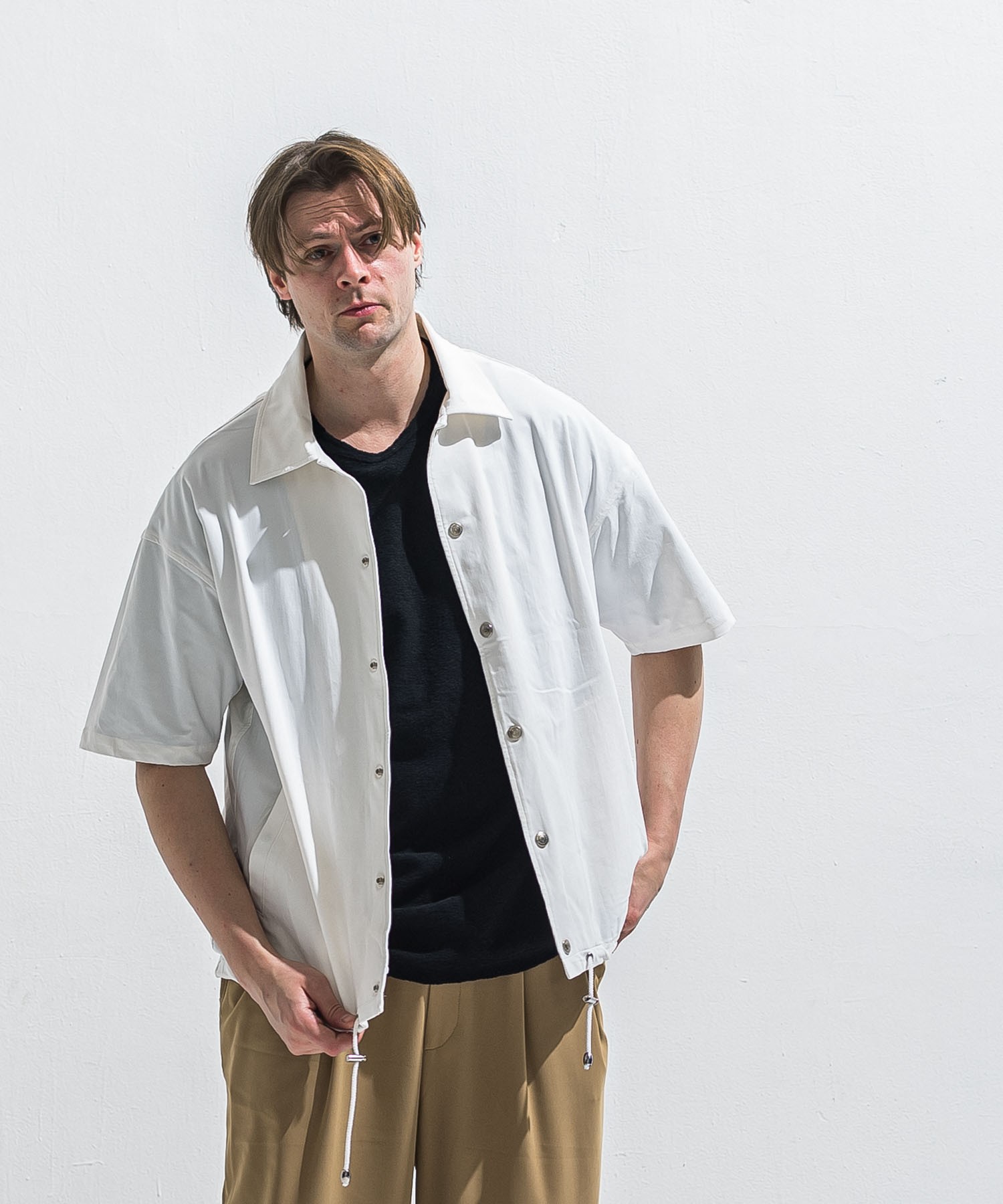 NYLON HALF COACH JACKET