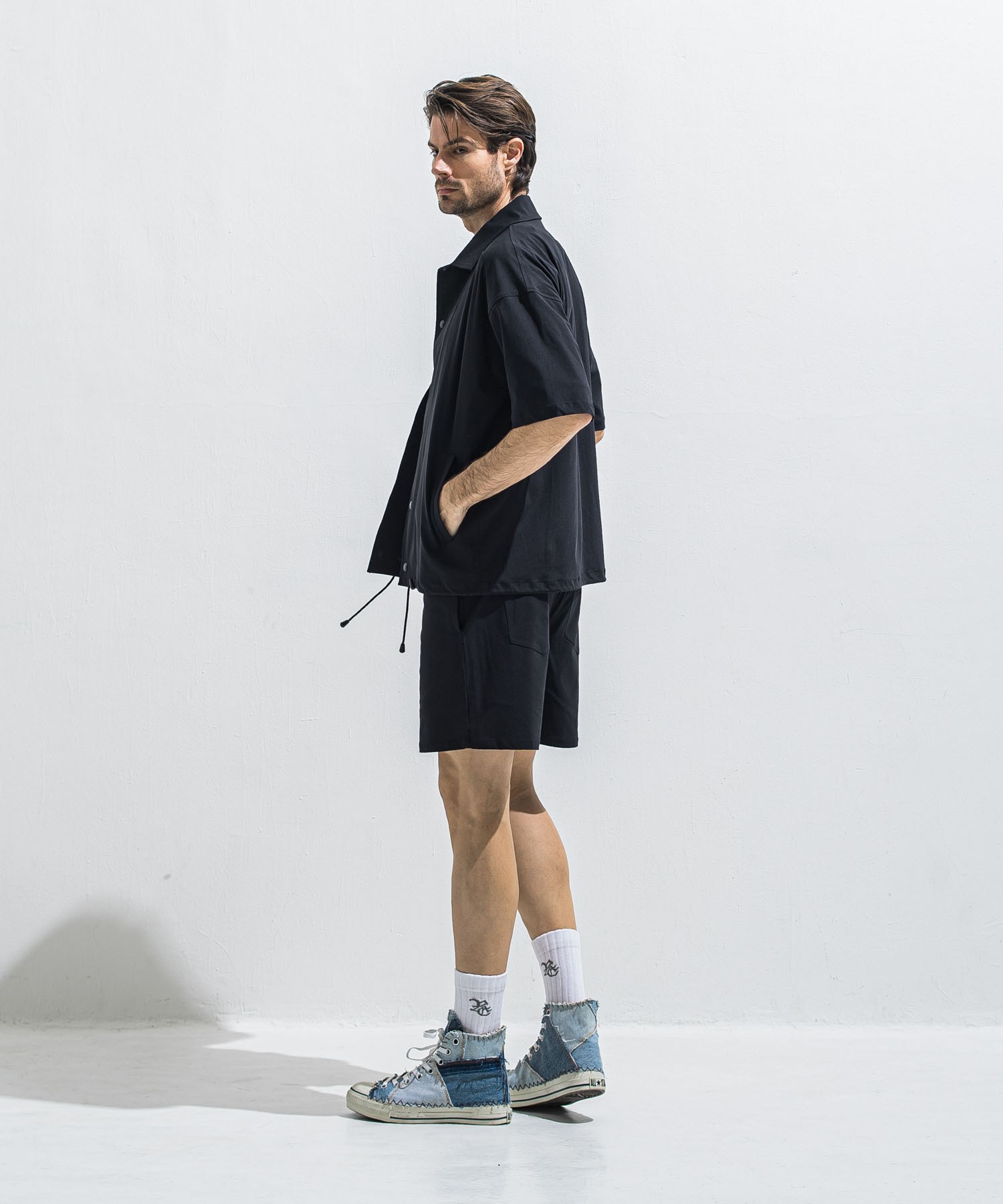 NYLON HALF COACH JACKET